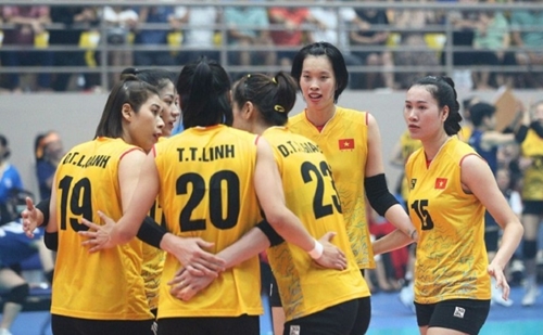 Tuyển bóng chuyền nữ Việt Nam thắng dễ dàng trước Uzbekistan tại giải châu Á